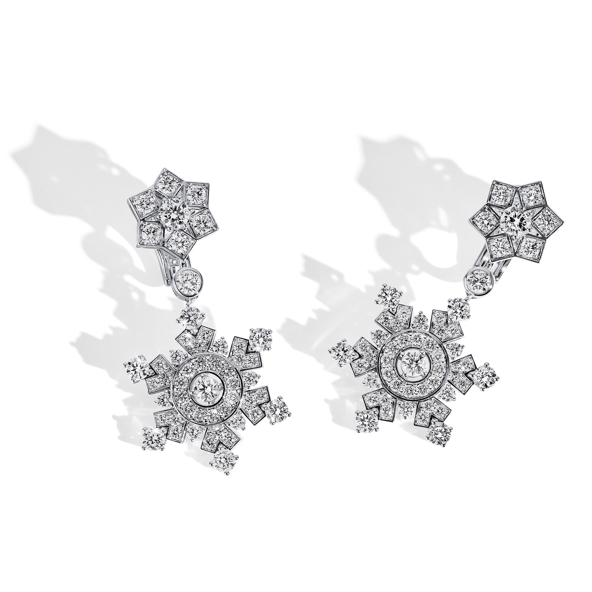 Birks Snowflake® White Gold Drop Earrings | Maison Birks